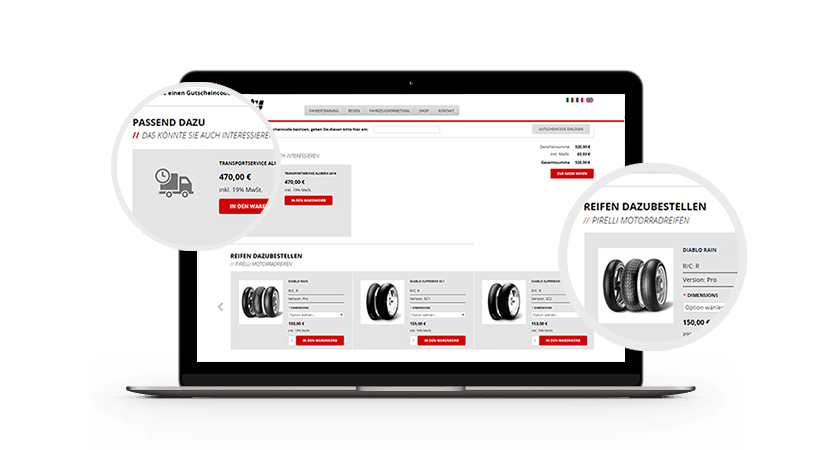 Ducati Checkout Laptop mit Zoom