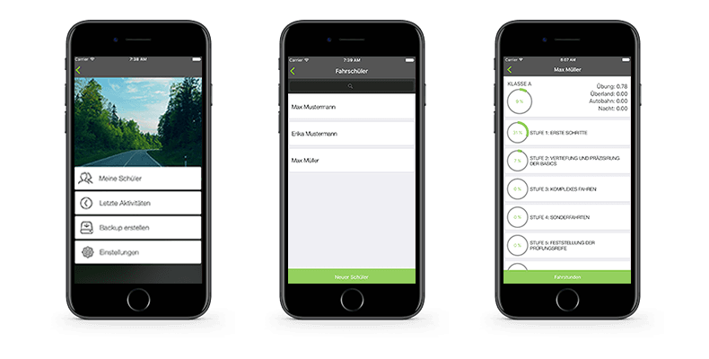 Fahrlehrer App Referenz Smartphone Bild von Applayout - Fahrlehrer App