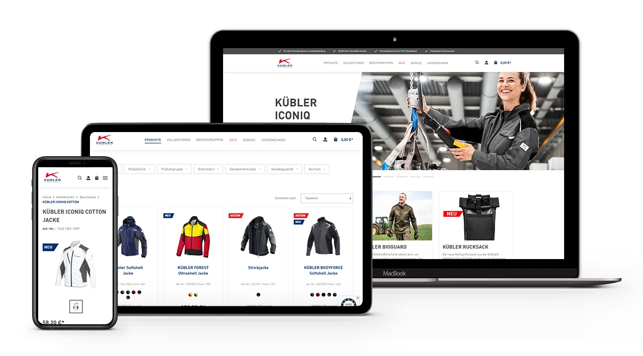 shopware responsive design kuebler Workwear