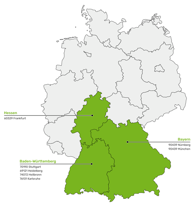 Unsere Standorte in Baden-Württemberg