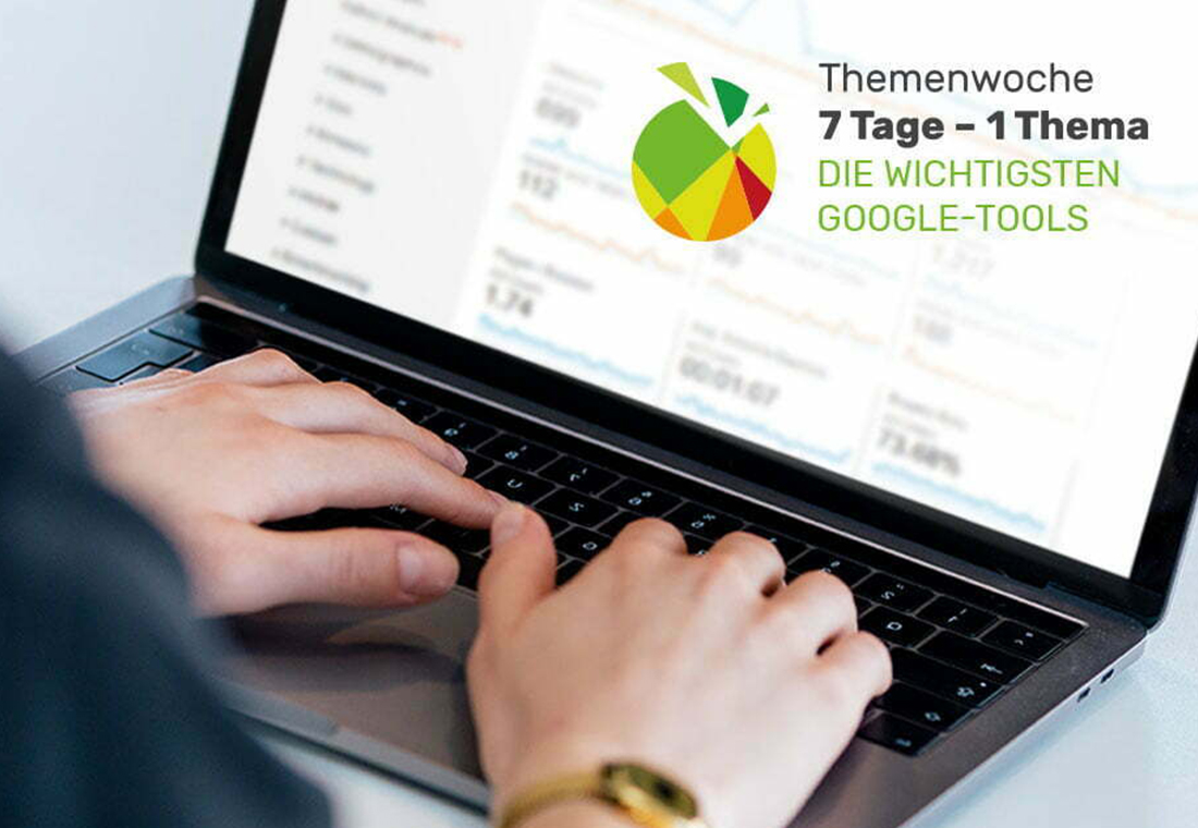 Screen mit Google Analytics im Hintergrund