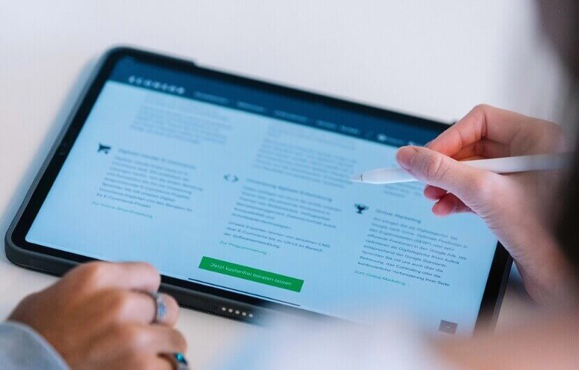 Tablet mit individuellen Design-Assets