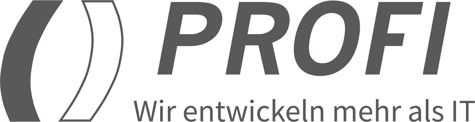 Logo der PROFI AG mit Schriftzug und grauen Farben.