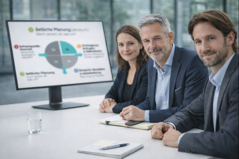 Jahresuhr zur strategischen Planung wird erstellt Erstellung einer Jahresuhr