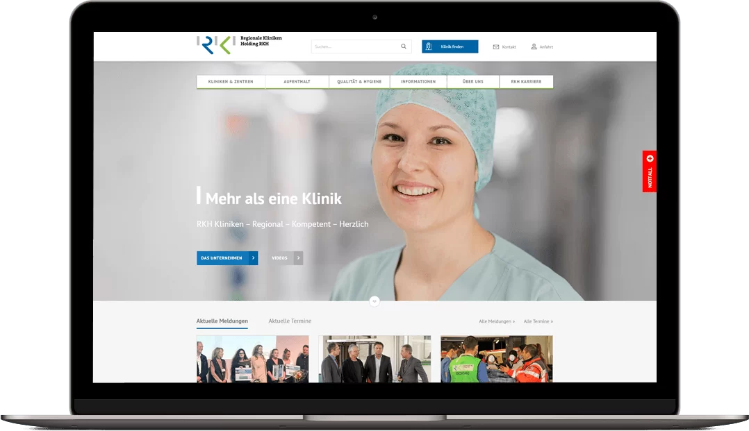 Das neue TYPO3-Portal des Klinikverbunds