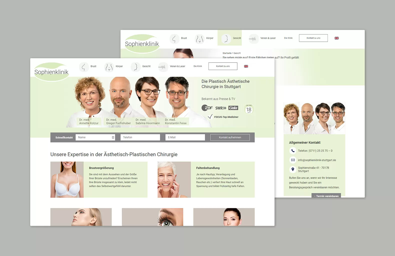 Sophienklinik Webseite