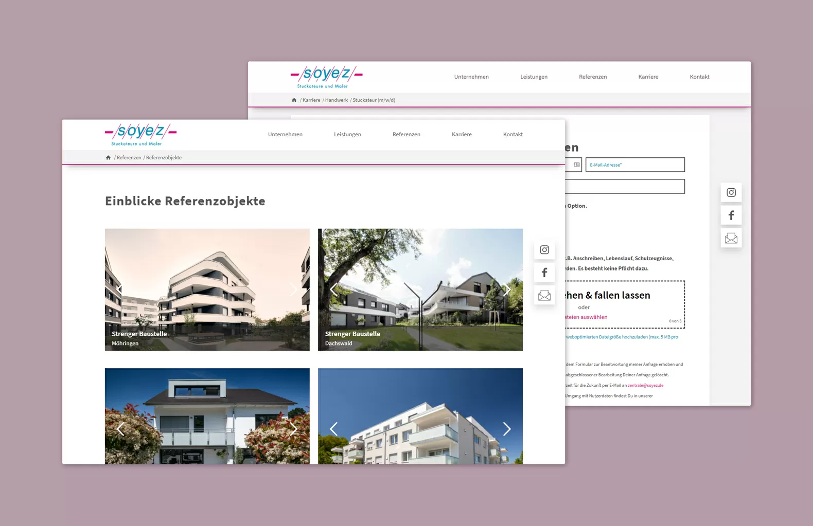 Internetseite von Soyez