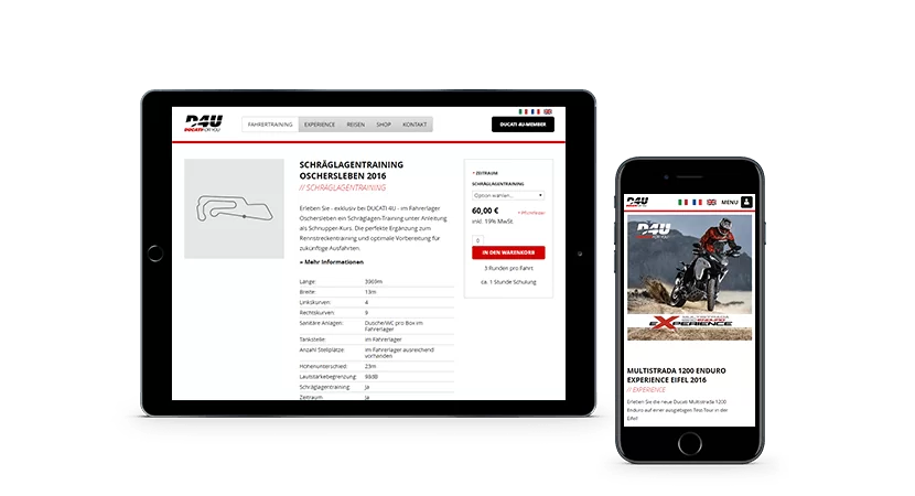 Ducati Online-Shop Screenshot