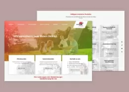 Startseite und Leistungen abgebildet auf der Webseite