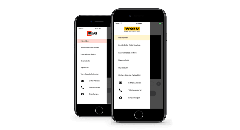 WERU APP - Menü