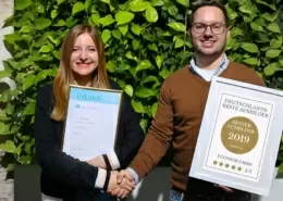 Sebastian Kübler mit Luisa Nutzinger, Azubi bei ECONSOR und 2019 mit einem Preis ausgezeichnet für herausragende Leistungen.