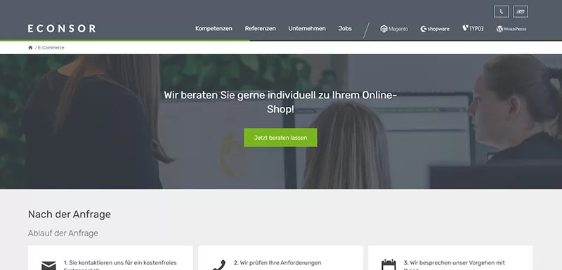 Anfragemöglichkeiten auf eine Landingpage