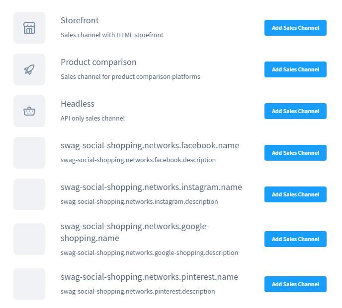 Verschiedene Sales Channels in Shopware