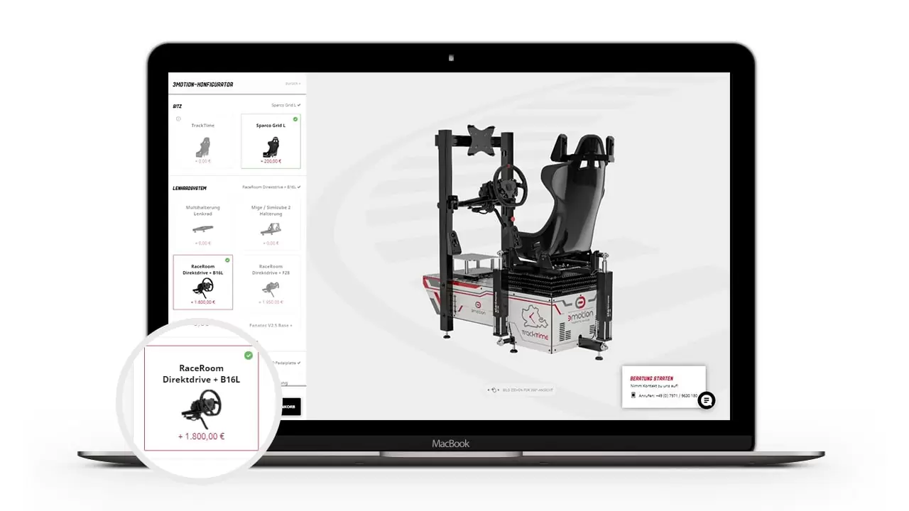 Produktkonfigurator von TrackTime