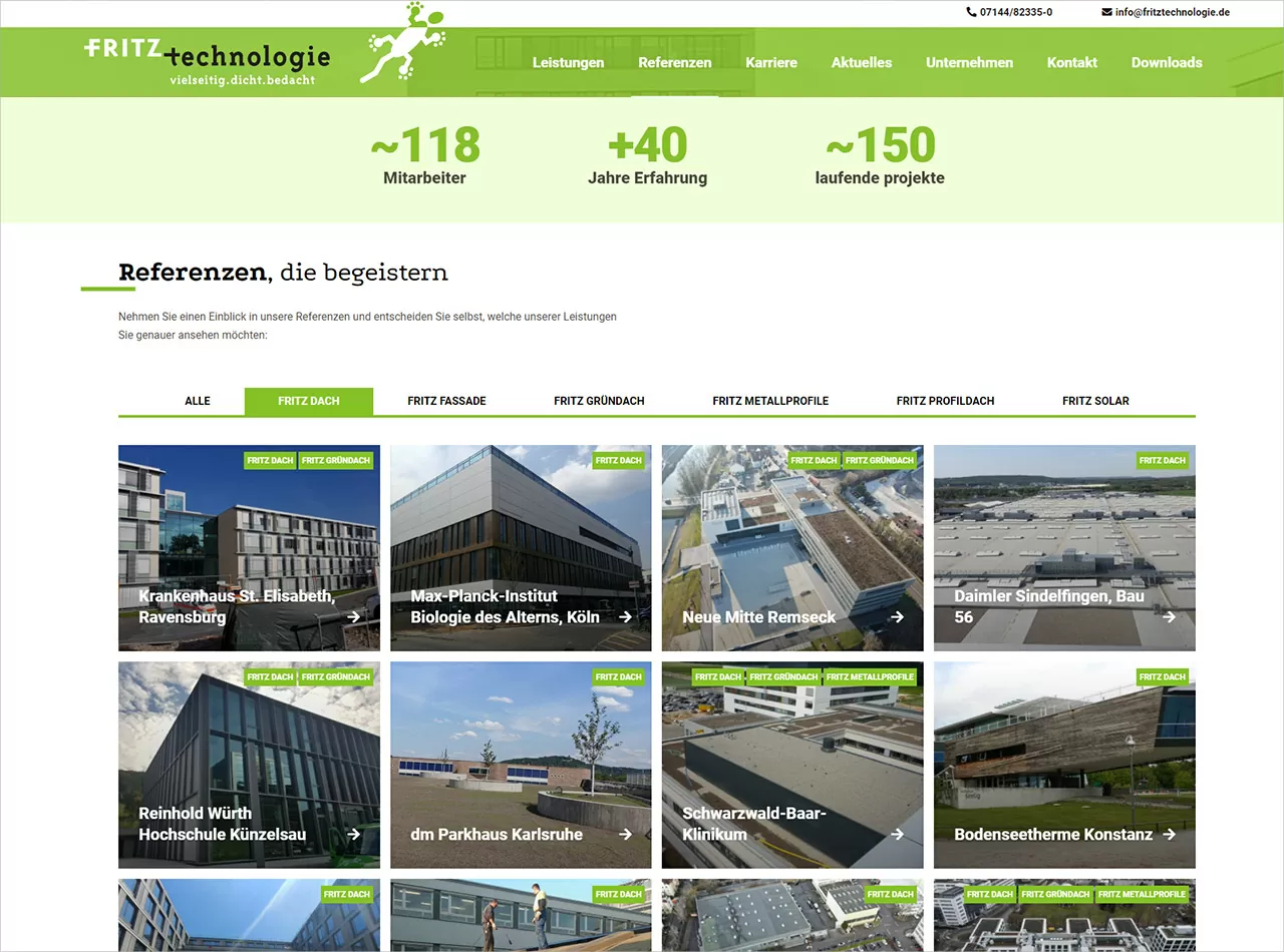 Highlight Referenzen mit Bildvorschau fritztechnologie