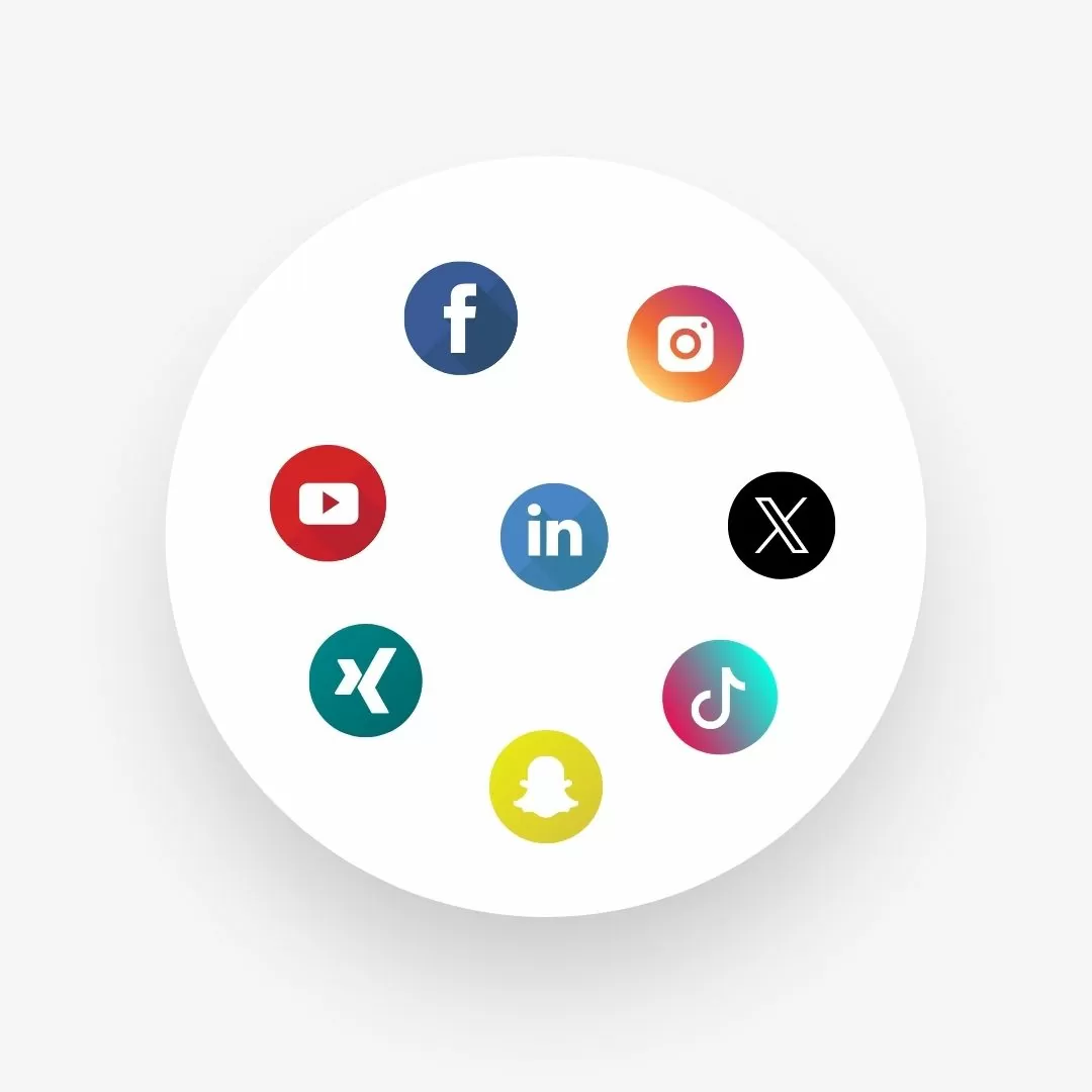Grafik Social-Media-Icons gesammelt