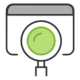 Ein Icon, welches die Suchmaschinenoptimierung darstellt