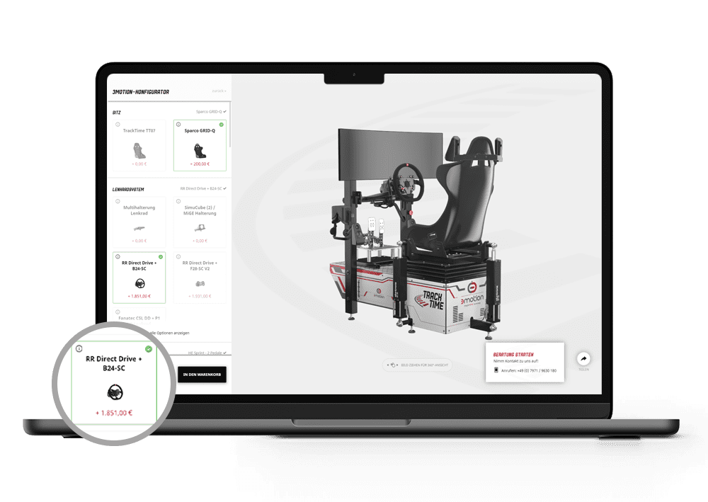 Produktkonfigurator bei Tracktime