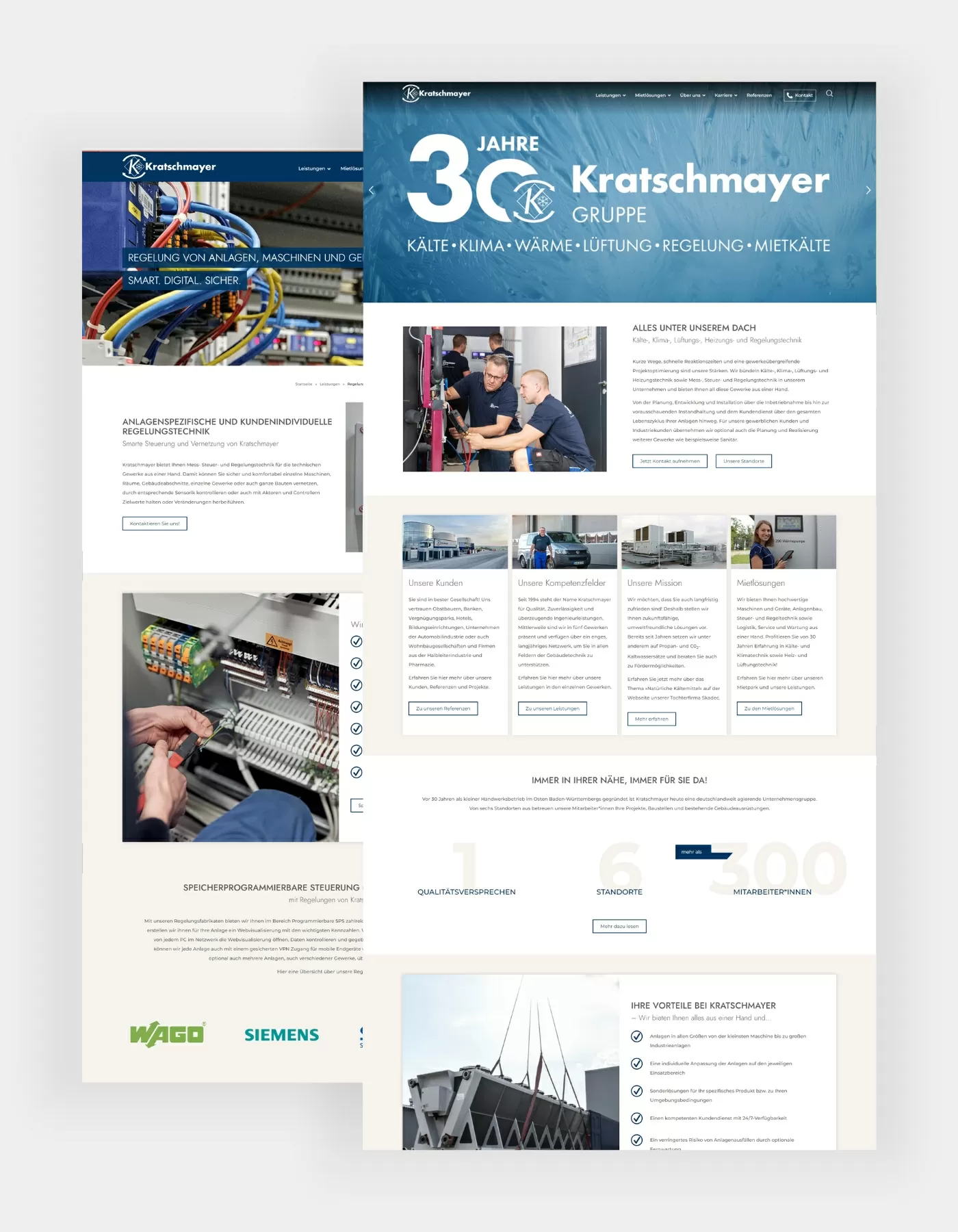 Eine Darstellung der Startseite und Regelungstechnik bei Kratschmayer